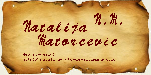 Natalija Matorčević vizit kartica